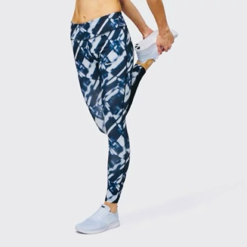 Nike Dri-Fit Power Epic Run Printed Mesh Panels Running Leggings Size Small - Picture 2 of 8